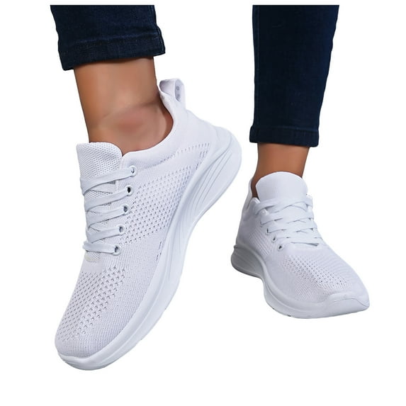 Rokment Orthopedic Walking Running Shoes for Women Breathable Mesh Arch Support Ortho Fitness Workout Jogging Trainning Driving Tennis Sneakers White Size 8.5