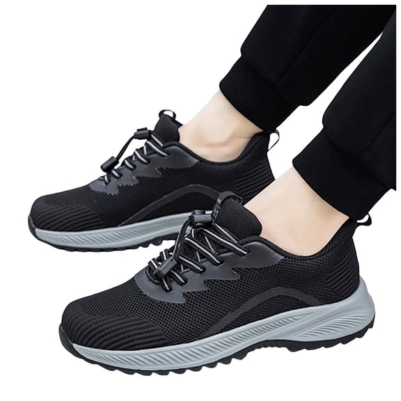 Rokment Orthopedic Walking Running Shoes for Women Men Seniors Comfortable Mesh Non Slip Work Driving Hiking Climbing Sneakers Black Size 7