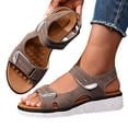 thumbnail image 1 of Rokment Orthopedic Walking Sandals for Women with Arch Support Comfortable Leather Memory Foam Wedge Heels Non Slip Work Summer Shoes Brown Size 6.5, 1 of 6