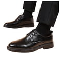 thumbnail image 1 of Rokment Oxfords for Men Formal Dress Shoes Classic Business Office Groom Leather Lace up Wingtip Dressy Shoes Round Toe Black Size 7, 1 of 4