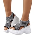 thumbnail image 1 of Rokment Platform Athletic Mesh Walking Nursing Sandals for Women 2026 Comfortable Stretchy Hollow out Open Toe Chunky Wedge High Heels Casual Orthotic Slip on Summer Shoes Multicolour Size 9, 1 of 6