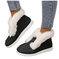 thumbnail image 1 of Rokment Platform Fuzzy Snow Boots for Women 2025 Fashion Fleece Lined Warm Winter Slip on Work Ankle Booties, 1 of 5