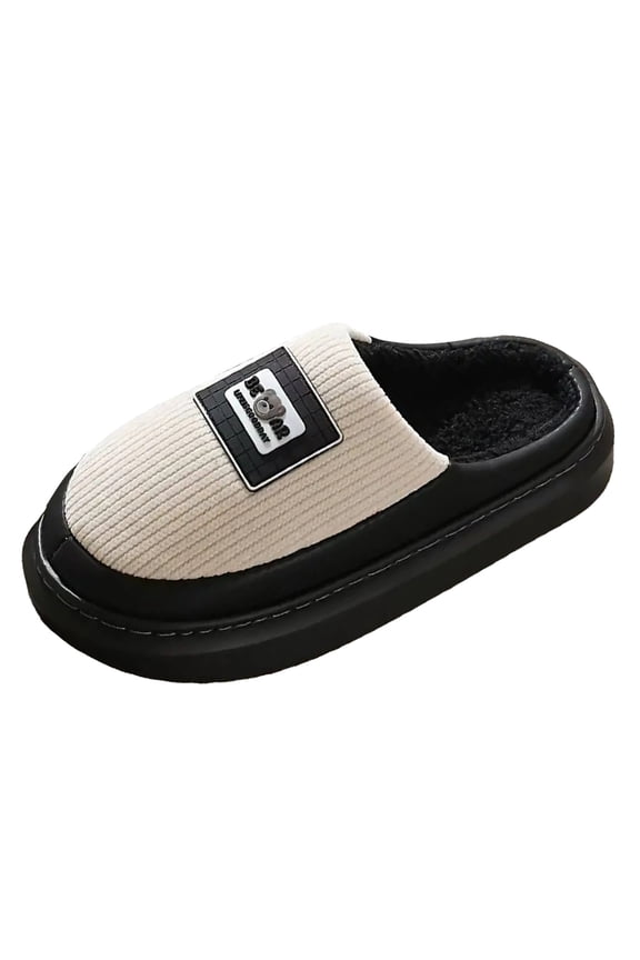 Platform Slippers for Women Men Cute Bear Animal Fleece Lined Winter Warm Memory Foam Bedroom Home House Shoes Indoor Outdoor Couples Black Size 10