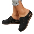 thumbnail image 1 of Rokment Platform Wedge Orthopedic Clogs and Mules Walking Slides Sandals for Women Comfortable Hollow out Floral Leather Arch Support Non Slip Work Nursing Backless Slip on Black Size 6.5, 1 of 7