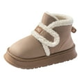 thumbnail image 1 of Rokment Platform Winter Snow Boots for Women Indoor and Outdoor with Fleece Lined Warm Cold Weather Memory Foam House Booties Slippers Khaki Size 7, 1 of 4
