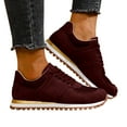 thumbnail image 1 of Rokment Running Shoes Fashion Sneakers for Women 2026 Spring Fall Suede Casual Low Heel Non Slip Wedges Walking Jogging Tennis Shoes Wine Size 6, 1 of 7