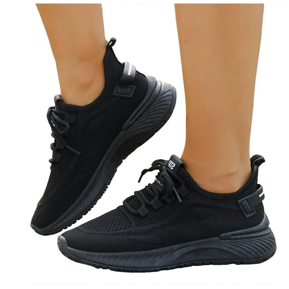 Rokment Running Shoes for Women Lightweight Breathable Athletic Air Cushion Jogging Workout Nursing Tennis Sneakers Black Size 6