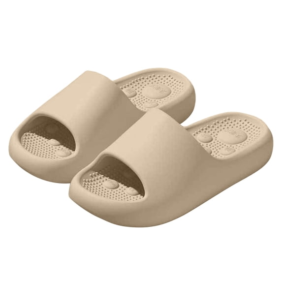 Rokment Shower Shoes for Women and Men Pillow Cloud Massage Slippers Soft Cushioned Anti Slip Water Pool Slide Sandals Comfortable Quick Drying Bathroom Sandals Khaki Size 8