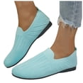 thumbnail image 1 of Rokment Slip on Socks Walking Shoes for Women 2026 Spring Fall Comfortable Knit Penny Loafers Low Heels Nursing Driving Work Casual Flat Light Blue Size 7, 1 of 6
