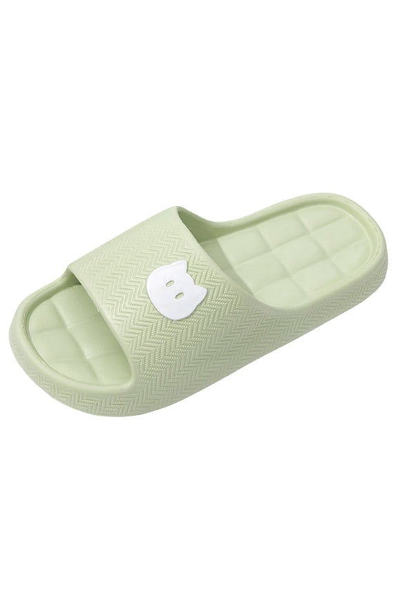 Slippers for Women Men Cute Bear Cloud Slides Grid Cushioned EVA Open Toe Bedroom Spa House Shoes Water Shower Sandals