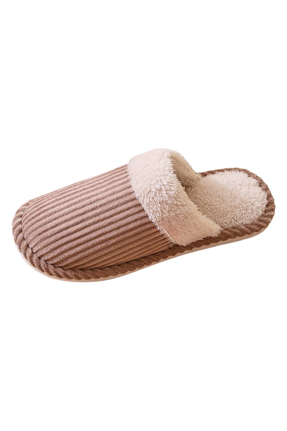 Winter Fuzzy Slippers for Women Men Cozy Warm Memory Foam House Shoes Indoor Outdoor Bedroom Home Slip on Shoes Coffee Size 8
