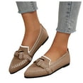 thumbnail image 1 of Rokment Women's Bow Ballet Flat Dressy Shoes 2026 Spring Knit Breathable Classic Pointed Toe Bowknot Low Heel Slip on Walking Dress Loafers for Ladies Khaki Size 9, 1 of 7