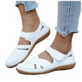 thumbnail image 1 of Rokment Women's Fisherman Walking Sandals Comfortable Casual Leather Hollow out Closed Toe Non Slip Orthopedic Arch Support Strappy Work Dress Shoes for Beach Spring Summer White Size 9, 1 of 7