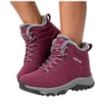 thumbnail image 1 of Rokment Women's Fleece Lined Hiking Trekking Boots Winter Warm Waterproof Comfortable Lace up Non Slip Outdoor Running Walking Climbing Work Ankle Booties, 1 of 5