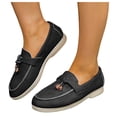 thumbnail image 1 of Rokment Women's Fringe Slip on Penny Loafers Suede Tassel Platform Chunky Low Heel Ballet Flat Oxfords Boho Beach Casual Fashion Walking Dress Shoes C Size 9.5, 1 of 6