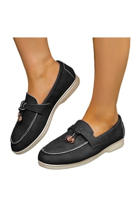 Women's Fringe Slip on Penny Loafers Suede Tassel Platform Chunky Low Heel Ballet Flat Oxfords Boho Beach Casual Fashion Walking Dress Shoes C Size 6.5