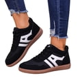 thumbnail image 1 of Rokment Women's High Top Fashion Sneakers Vintage Casual Lace up Non Slip Work Shoes Walking Tennis Flat for Woman 2026 Spring Fall Black Size 6, 1 of 6