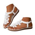 thumbnail image 1 of Rokment Women's Lace Crochet Flower Flip Flops Comfortable Orthopedic Platform Wedge Slingback Dressy Walking Sandals for Beach Summer 2026 White Size 9.5, 1 of 7