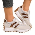 thumbnail image 1 of Rokment Women's Leopard Platform Fashion Sneakers Trendy Casual Color Block Suede Lace up Skateboard Tennis Walking Running Shoes for Woman Grey Size 8.5, 1 of 7