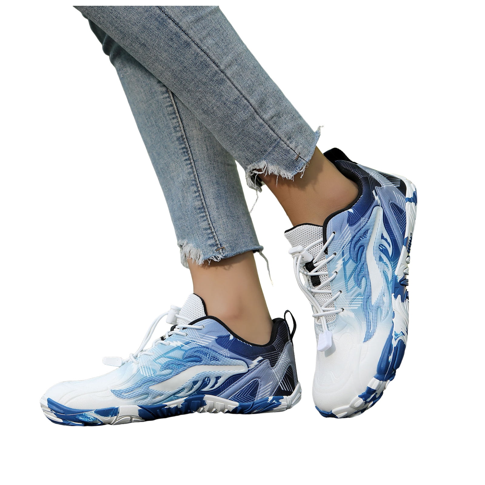 Rokment Women's Men's Barefoot Hiking Climbing Trekking Shoes Outdoor Sport Athletic Wide Toe Waterproof Non Slip Trail-Running Workout Fitness Exercise Trainners Light Blue Size 7