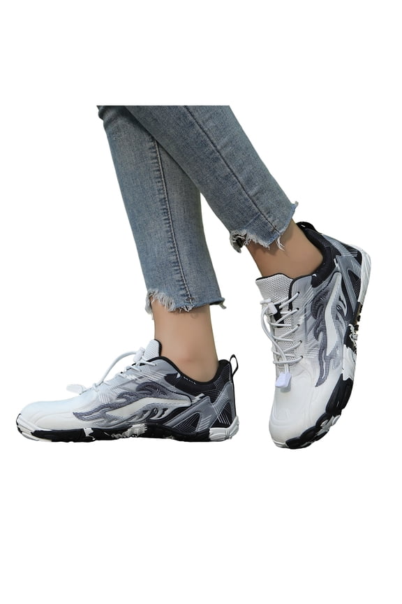 Women's Men's Barefoot Hiking Climbing Trekking Shoes Outdoor Sport Athletic Wide Toe Waterproof Non Slip Trail-Running Workout Fitness Exercise Trainners Dark Gray Size 7