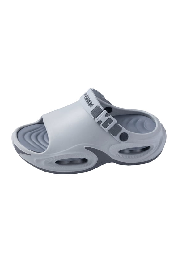 Women's Men's Chunky Air Cushion Ortho Walking Slippers with Back Strap Comfortable Non Slip Cloud Pillow Thick Sole Water Sandals Outfoor for Plantar Fasciitis Grey Size 9-9.5