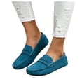 thumbnail image 1 of Rokment Women's Men's Moccasines Slip on Penny Loafers Walking Shoes Classic Comfortable Suede Flat Spring Fall Casual Dress Footwear Sky Blue Size 8, 1 of 4