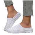 thumbnail image 1 of Rokment Women's Men's Mules Sneakers Wide Width Slip on Walking Shoes Breathable Comfortable Mesh Backless Closed Toe Sandals Summer Fall White Size 10, 1 of 5