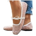 thumbnail image 1 of Rokment Women's Mesh Embroidered Ballet Flats Comfortable Walking Shoes Bowknot Square Closed Toe Ballerina Low Heel Bridal Lace Floral Bow Dress Slip on Loafers Summer Fall Casual Gold Size 7.5, 1 of 7