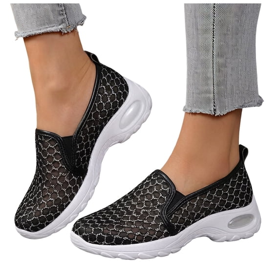 Rokment Women's Mesh Orthopedic Air Cushioned Walking Shoes Comfortable Breathable Arch Support Slip on Nursing Tennis Non-Slip Work Sneakers Sandals
