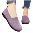thumbnail image 1 of Rokment Women's Orthopedic Walking Shoes Comfortable Lightweight Mesh Slip on Penny Loafers Wedge Low Heel Nurses Nursing Work Flat Sneakers Purple Size 8, 1 of 5