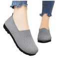 thumbnail image 1 of Rokment Women's Orthopedic Walking Shoes Comfortable Lightweight Mesh Slip on Penny Loafers Wedge Low Heel Nurses Nursing Work Flat Sneakers Grey Size 6.5, 1 of 4