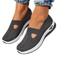thumbnail image 1 of Rokment Women's Orthopedic Wedge Walking Shoes Comfortable Lightweight Knit Arch Support Platform Non Slip Work Nursing Flat Tennis Golf Sneakers Fall Grey Size 9, 1 of 4
