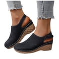 thumbnail image 1 of Rokment Women's Platform Wedges Clogs Slingback Dressy Sandals 2026 Summer Fashion Casual Flower Hollow out Closed Toe Orthopedic Chunky High Heels Beach Dress Sandals for Ladies Black Size 7.5, 1 of 5