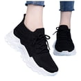 thumbnail image 1 of Rokment Women's Slip on Walking Shoes Comfortable Lightweight Memory Foam Casual Work out Sneakers for Tennis Running Outdoor Sports Black Size 7, 1 of 5