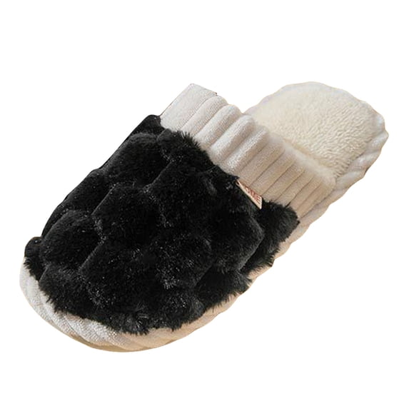 Rokment Women's Slippers Comfy Warm Memory Foam Fuzzy House Shoes Plush Non Slip Indoor Bedroom Winter Slip-On C Size 9