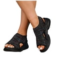 thumbnail image 1 of Rokment Women's Walking Sandals Lightweight Comfortable Mesh Cut-Out Open Toe Memory Foam Thick Sole Athletic Nursing Tennis Non Slip Work Sneakers Summer Shoes Multicolour Size 7, 1 of 7