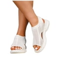 thumbnail image 1 of Rokment Women's Walking Sandals Lightweight Comfortable Mesh Cut-Out Open Toe Memory Foam Thick Sole Athletic Nursing Tennis Non Slip Work Sneakers Summer Shoes White Size 9, 1 of 6