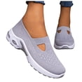 thumbnail image 1 of Rokment Womens Air Cushion Orthopedic Slip on Nursing Walking Shoes Spring Fall Knit Hollow out Non Slip Work Loafers Comfortable Arch Support Driving Tennis Sneakers Grey Size 8.5, 1 of 6
