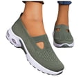 thumbnail image 1 of Rokment Womens Air Cushion Orthopedic Slip on Nursing Walking Shoes Spring Fall Knit Hollow out Non Slip Work Loafers Comfortable Arch Support Driving Tennis Sneakers Green Size 7.5, 1 of 6