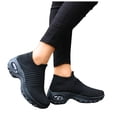 thumbnail image 1 of Rokment Womens Air Cushion Orthopedic Walking Shoes with Arch Support Comfortable Knit Slip on Socks Nursing Work Sneakers for Plantar Fasciitis Black Size 7.5, 1 of 7