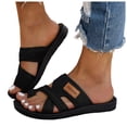 thumbnail image 1 of Rokment Womens Athletic Mesh Walking Flip Flops Lightweight Breathable Flat Slides Sandals Beach Summer Casual Slip on Thong Slippers for Outdoor Activities Black Size 6.5, 1 of 6