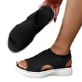 thumbnail image 1 of Rokment Womens Athletic Orthopedic Walking Sandals Lightweight Comfortable Mesh Knit Wedge Slingback Slip on Gladiator Shoes Summer Breathable Sneakers Black Size 8.5, 1 of 7