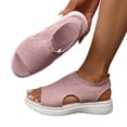 thumbnail image 1 of Rokment Womens Athletic Orthopedic Walking Sandals Lightweight Comfortable Mesh Knit Wedge Slingback Slip on Gladiator Shoes Summer Breathable Sneakers Pink Size 8, 1 of 7