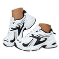 thumbnail image 1 of Rokment Womens Chunky Athletic Basketball Running Shoes Breathable Mesh Leather Patchwork Color Block Lace up Volleyball Tennis Golf Sneakers Black Size 6, 1 of 6