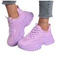 thumbnail image 1 of Rokment Womens Dad Fashion Sneakers Platform Chunky Walking Running Shoes 2026 Spring Fall Breathable Mesh Height Increasing Casual Tennis Shoes Purple Size 6.5, 1 of 7