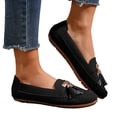 thumbnail image 1 of Rokment Womens Fringe Slip on Loafers Beach Travel Comfortable Walking Flat Dress Shoes Stylish Tassel Leather 2026 Spring Fall Casual Oxfords for Ladies Black Size 6, 1 of 8