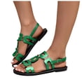 thumbnail image 1 of Rokment Womens Graphic Sandals 2026 Gold Metallic Fashion Casual Leathre Open Toe Walking Flat Slingback Dress Sandals G Size 9.5, 1 of 9