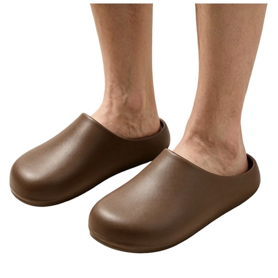 Rokment Womens Mens Arch Support EVA Garden Shoes Lightweight Waterproof Slip-On Comfortable Outdoor Beach Mules Sandals Closed Toe Nursing Clogs Slippers Coffee Size 10