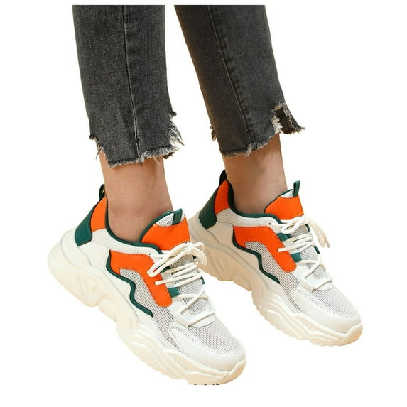 Rokment Womens Mens Basketball Running Shoes 2026 Spring Fall Casual Color Block Breathable Mesh Comfortable Walking Tennis Fashion Sneakers A Size 6